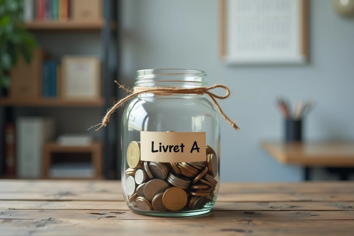 Bocal en verre contenant des euros avec étiquette Livret A symbolisant une épargne qui perd de la valeur face à l'inflation