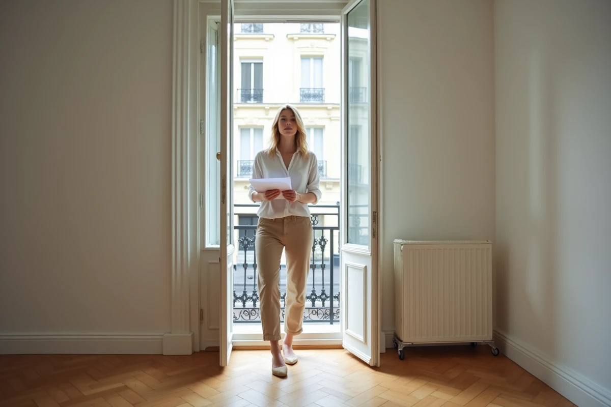 Propriétaire visitant un appartement vide avant de le mettre en location